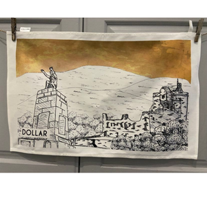 Dollar Sketch Design Tea Towel